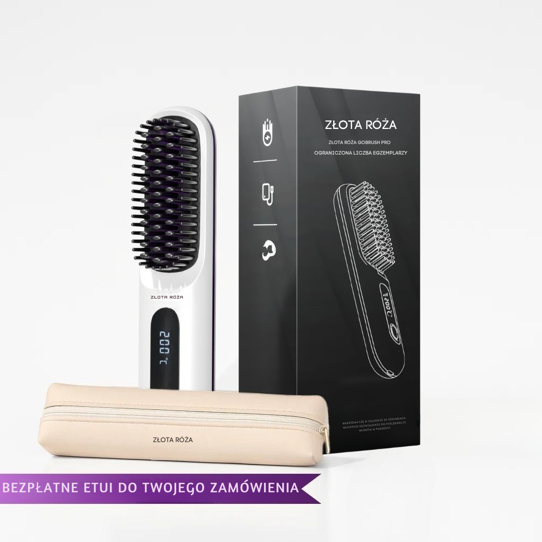[NOWOŚĆ] Przenośna szczotka do prostowania włosów Złota Rósa – GoBrush PRO