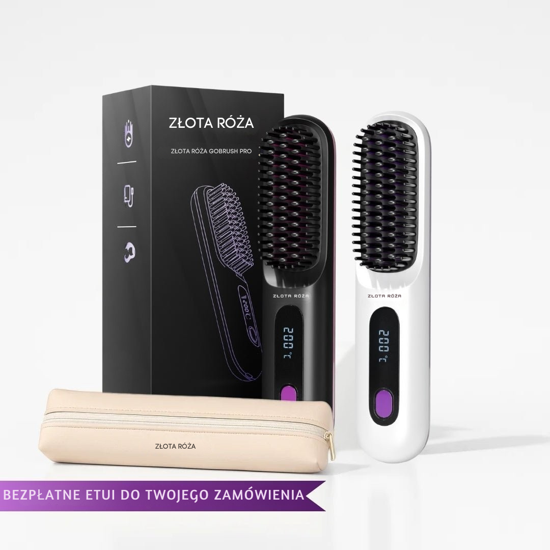 [NOWOŚĆ] Przenośna szczotka do prostowania włosów Złota Rósa – GoBrush PRO