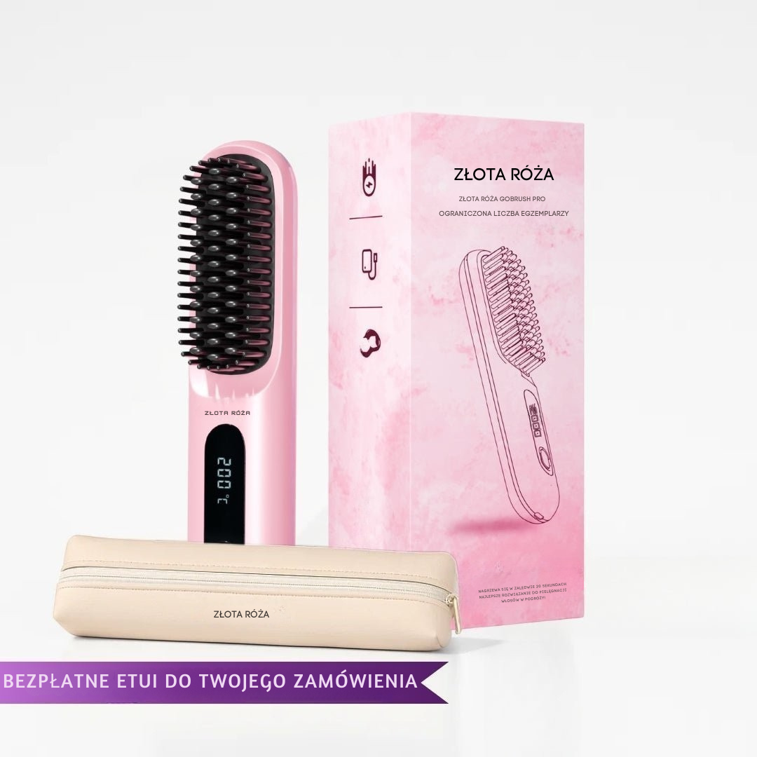 [NOWOŚĆ] Przenośna szczotka do prostowania włosów Złota Rósa – GoBrush PRO