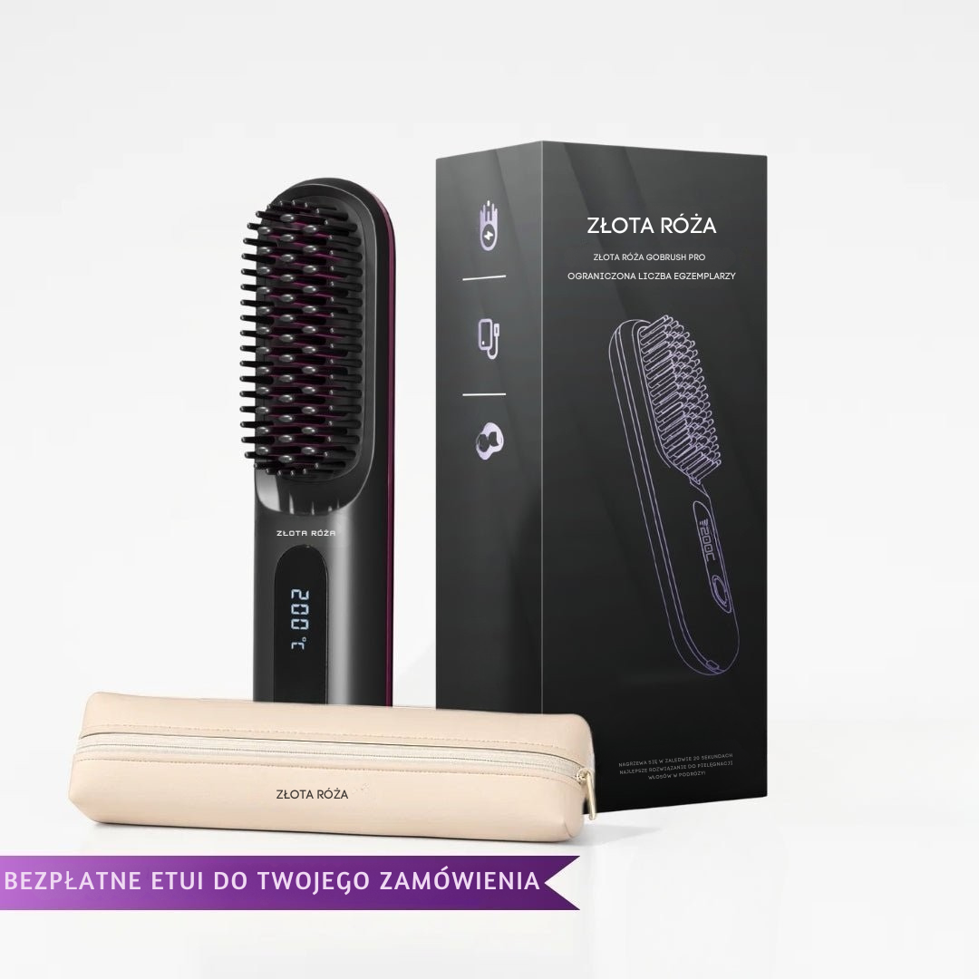 [NOWOŚĆ] Przenośna szczotka do prostowania włosów Złota Rósa – GoBrush PRO