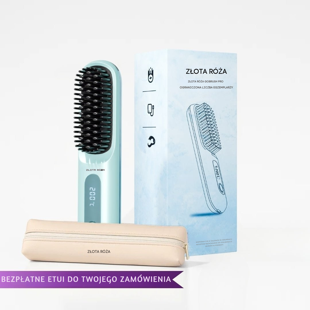 [NOWOŚĆ] Przenośna szczotka do prostowania włosów Złota Rósa – GoBrush PRO