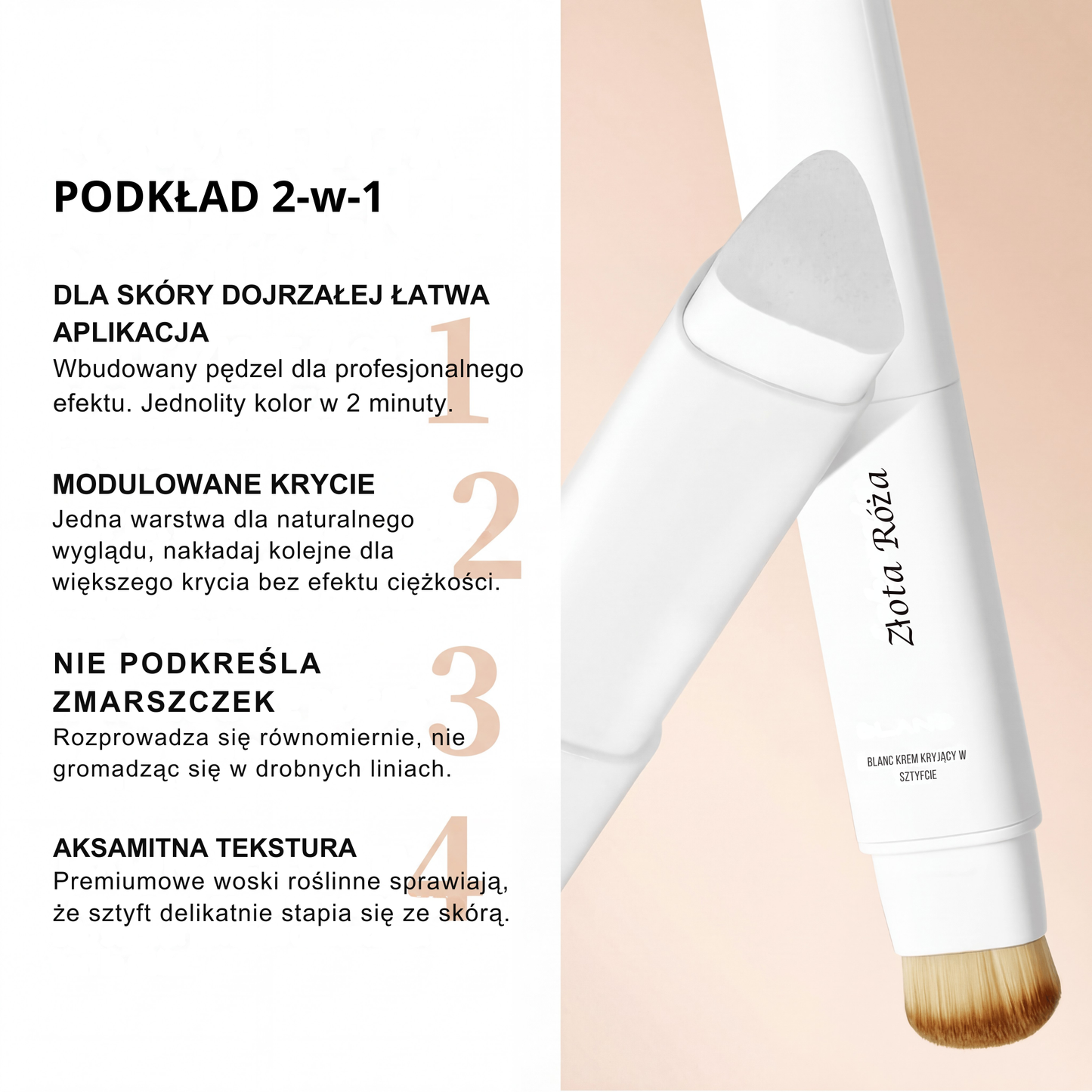 Złota Róża - Podkład 2-w-1 – Znajdź Swój Odcień i Podkreśl Piękno Skóry