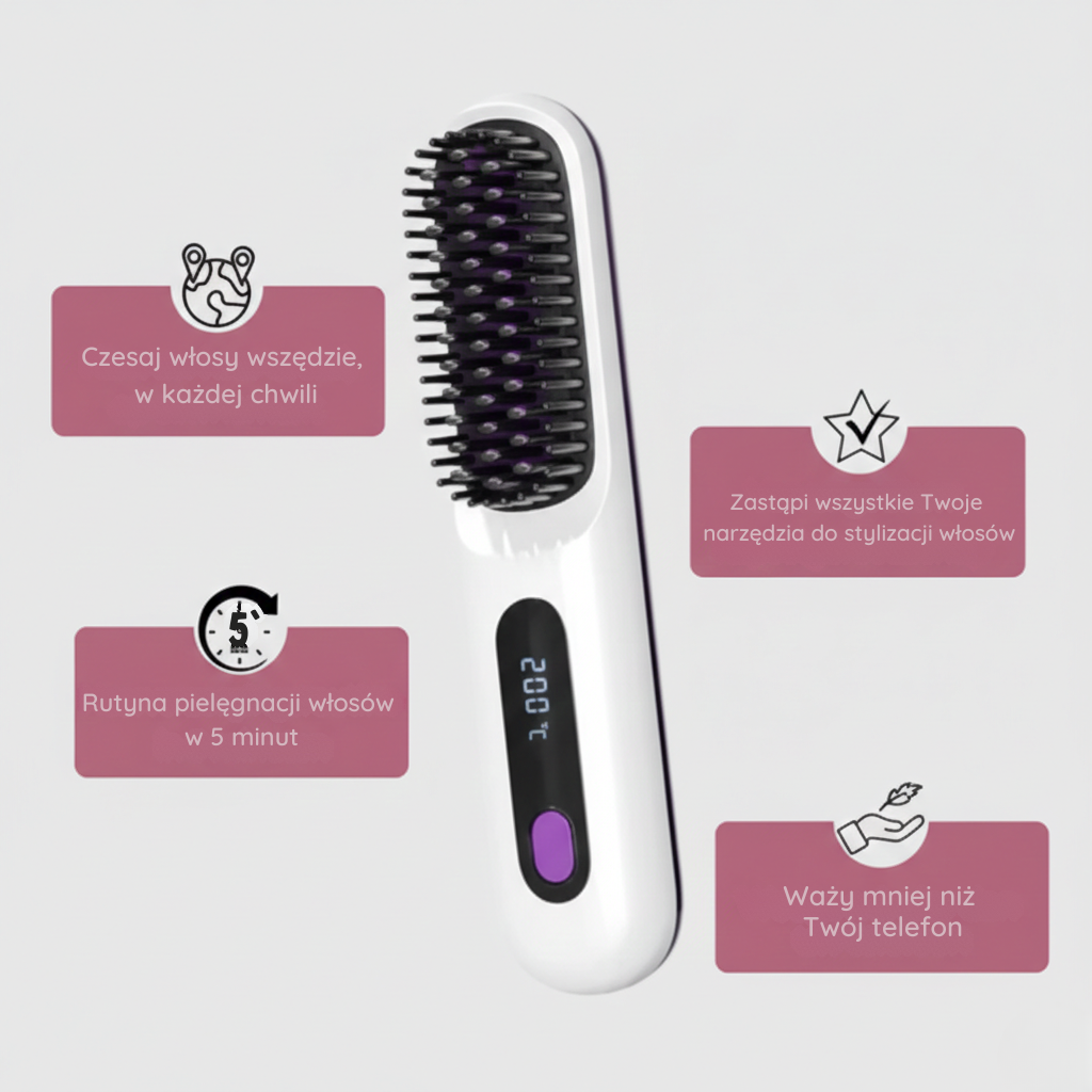 Złota Rósa - Szczotka do stylizacji do włosów krótkich, cienkich i puszących się