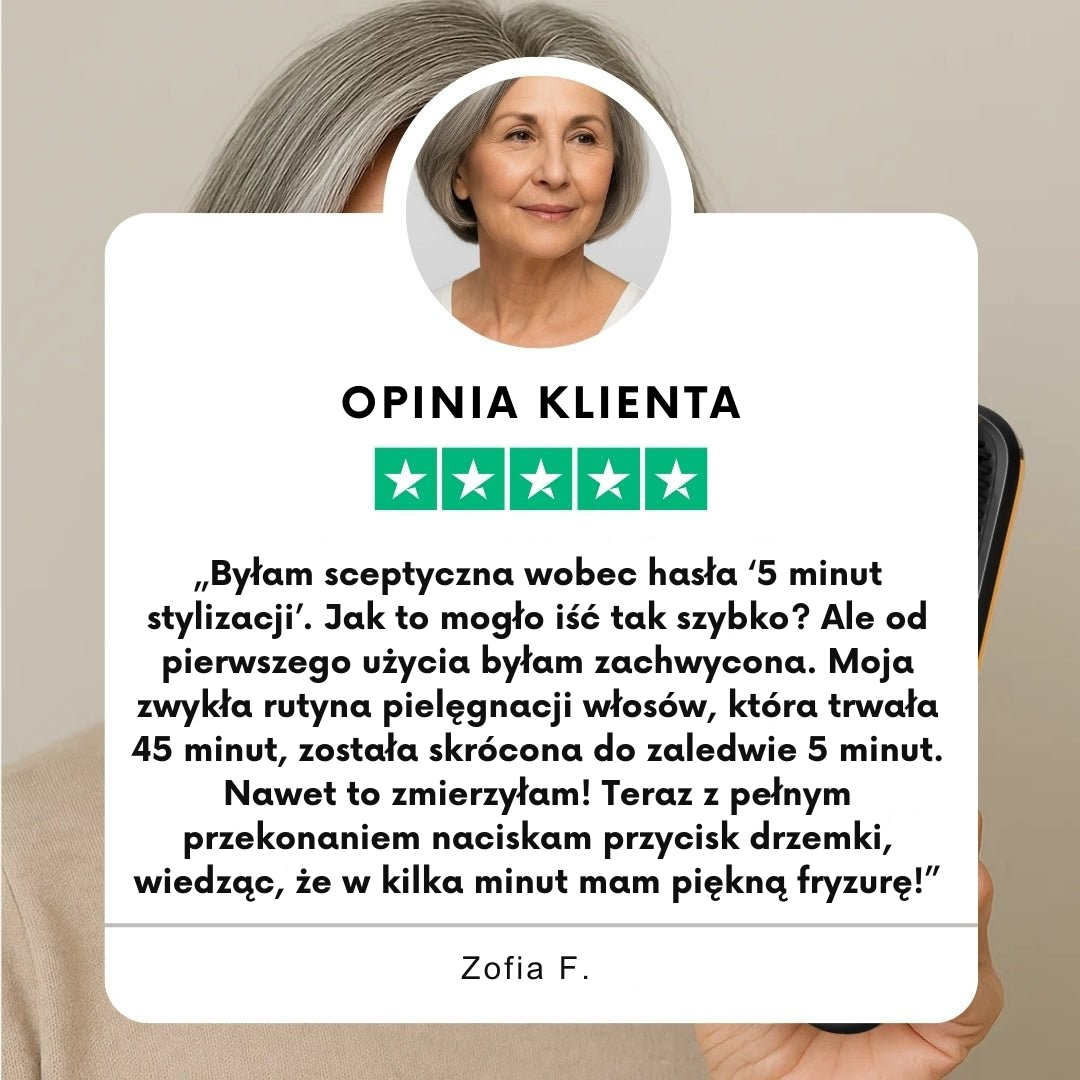 [NOWOŚĆ] Przenośna szczotka do prostowania włosów Złota Rósa – GoBrush MAX + BEZPŁATNE etui skórzane