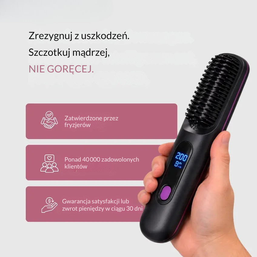 Złota Rósa - Szczotka do stylizacji do włosów krótkich, cienkich i puszących się