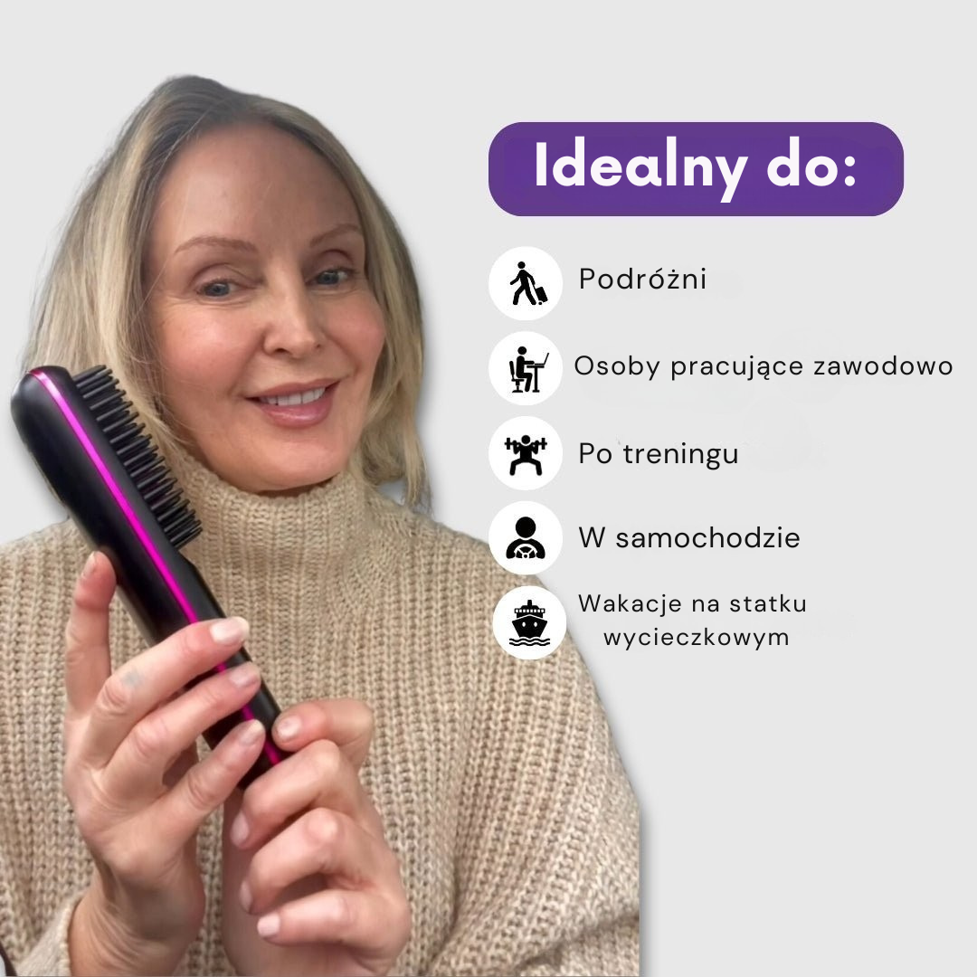 [NOWOŚĆ] Przenośna szczotka do prostowania włosów Złota Rósa – GoBrush PRO Edycja jubileuszowa