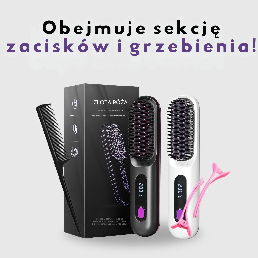 [NOWOŚĆ] Przenośna szczotka do prostowania włosów Złota Rósa – GoBrush PRO Edycja jubileuszowa